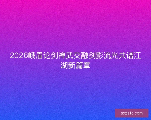 2026峨眉论剑禅武交融剑影流光共谱江湖新篇章